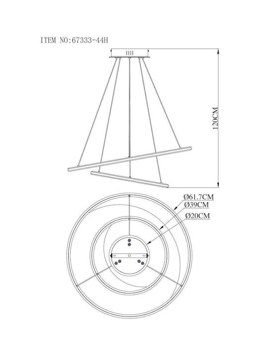 Globo Lighting Κρεμαστό Φωτιστικό Ασημί