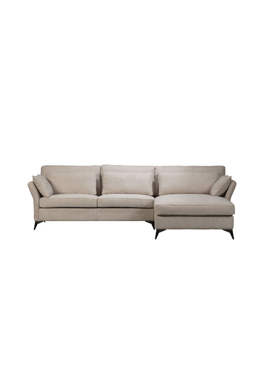 Parfait Γωνιακός Καναπές με Δεξιά Γωνία Beige 307x185x92εκ.