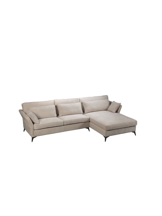 Parfait Γωνιακός Καναπές με Δεξιά Γωνία Beige 307x185x92εκ.
