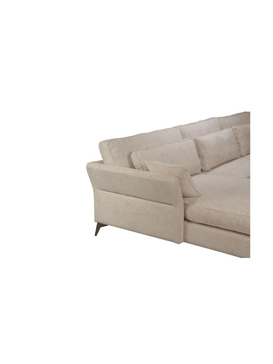 Parfait Γωνιακός Καναπές με Δεξιά Γωνία Beige 307x185x92εκ.