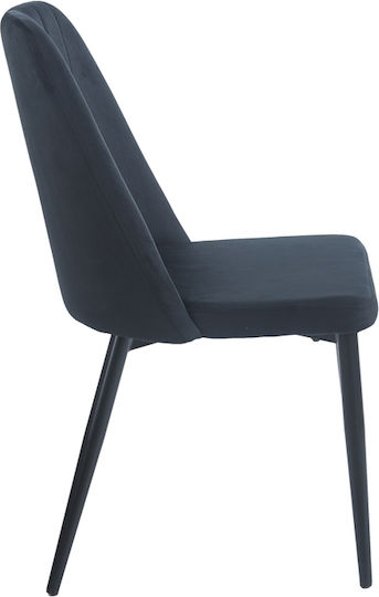Olivia Dining Room Velvet Chair Black 46x58x85cm