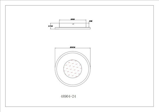 Globo Lighting Πλαφονιέρα Οροφής Γκρι