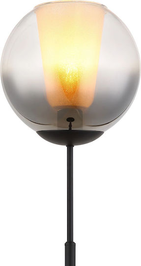 Globo Lighting Stehleuchte H154.5xB25cm. mit Fassung für Lampe E27 Schwarz