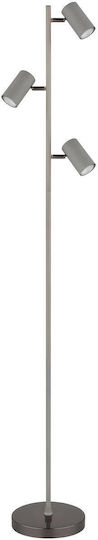 Globo Lighting Robby Floor Lamp Height 154xDepth 23cm with Lamp Bulb Base GU10 Grey