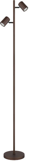 Globo Lighting Floor Lamp with Socket for Bulb GU10 Brown