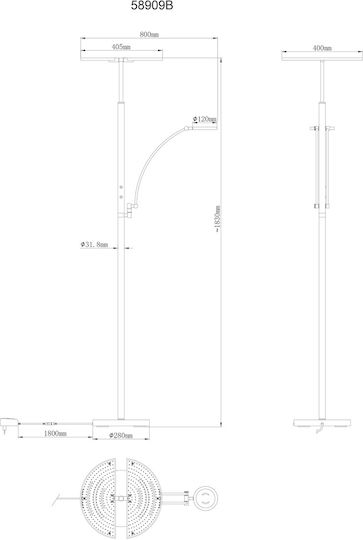 Globo Lighting Floor Lamp Brown