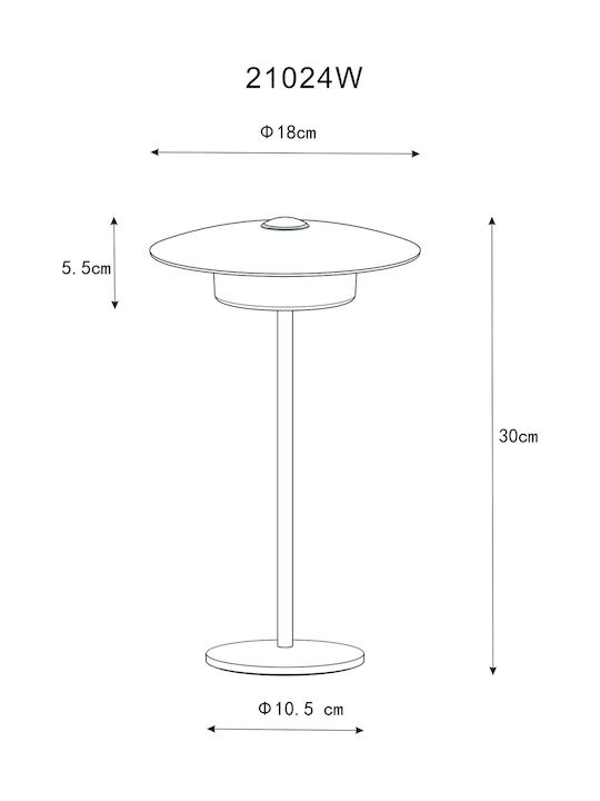 Globo Lighting Πορτατίφ LED με Λευκό Καπέλο και Βάση
