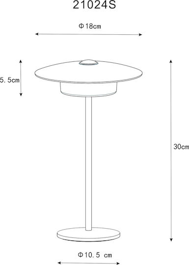 Globo Lighting Lămpi De Masă Metalice Led Încorporat Cu Pălărie Neagră Și Bază