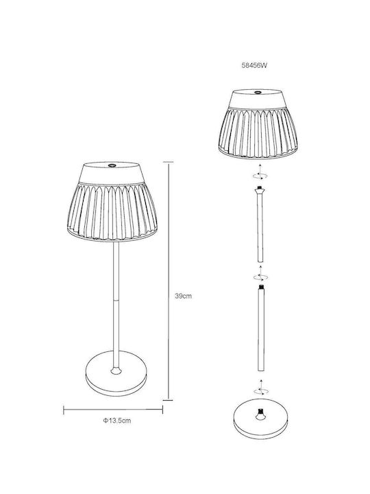 Globo Lighting Πορτατίφ LED με Διάφανο Καπέλο και Βάση