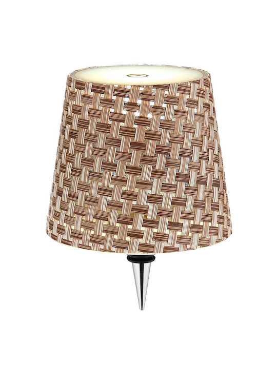 Globo Lighting Ξύλινο Πορτατίφ LED με Καφέ Καπέλο και Βάση