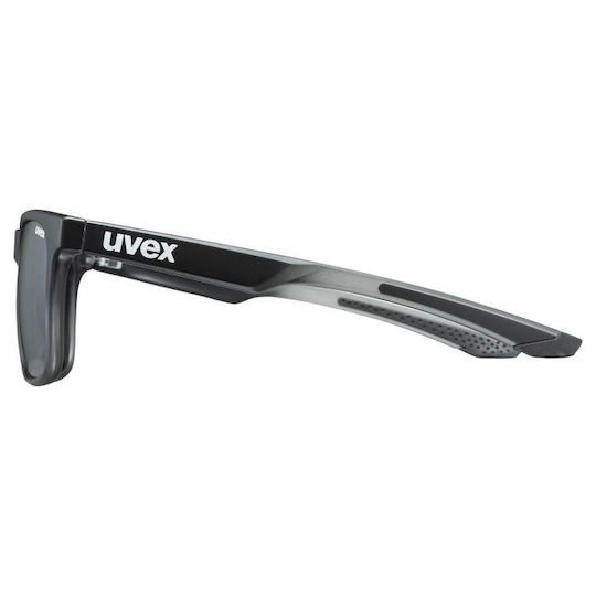 Uvex Cycling Glasses with Black Frame & Transparent / Mirror Lenses