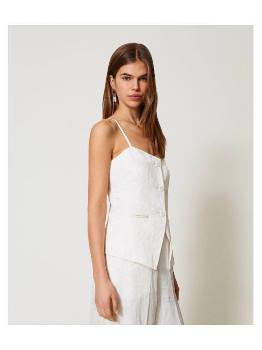 Women's Blouse Satin White