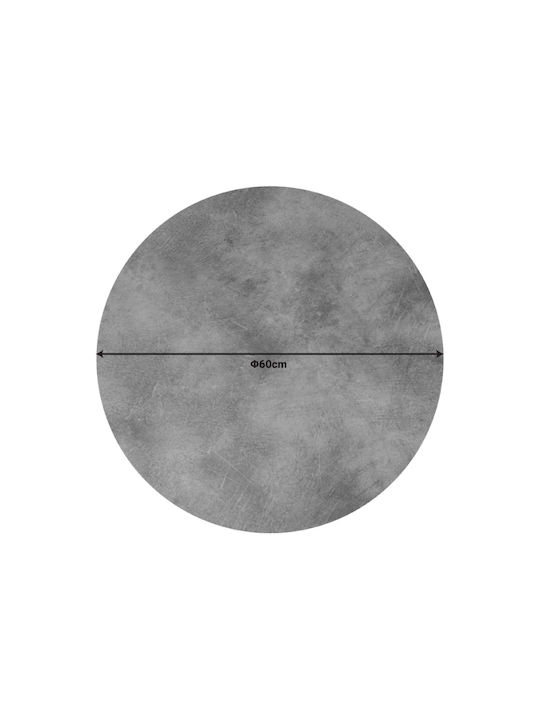 Pakketo Inspire Round Table Surface made of Particleboard Grey Cement 60x60cm 215-000045 1pcs