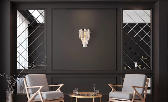 Globo Lighting Lampă de Perete cu Bază de Bec E14 Transparent 24 cm