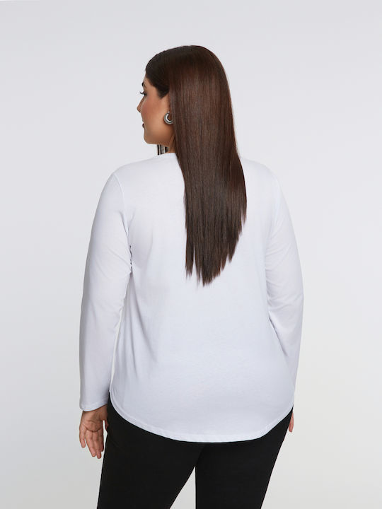 Basic Women's Blouse Cotton Long Sleeve White