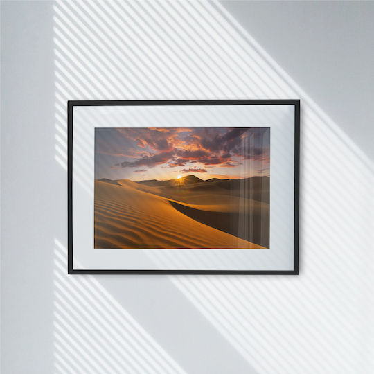 Poster Desert Pst2596 30cm X 40cm Κάδρο Φυσικό Ξύλου Μπεζ