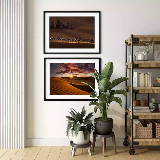 Poster Desert Pst2596 30cm X 40cm Κάδρο Φυσικό Ξύλου Μπεζ