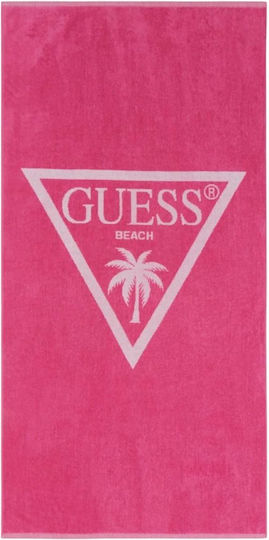 Guess Prosop de Plajă De bumbac Roz 180x100cm.