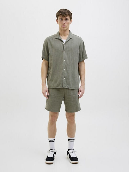 Short-sleeved Cotton Shirt Mulled Basil