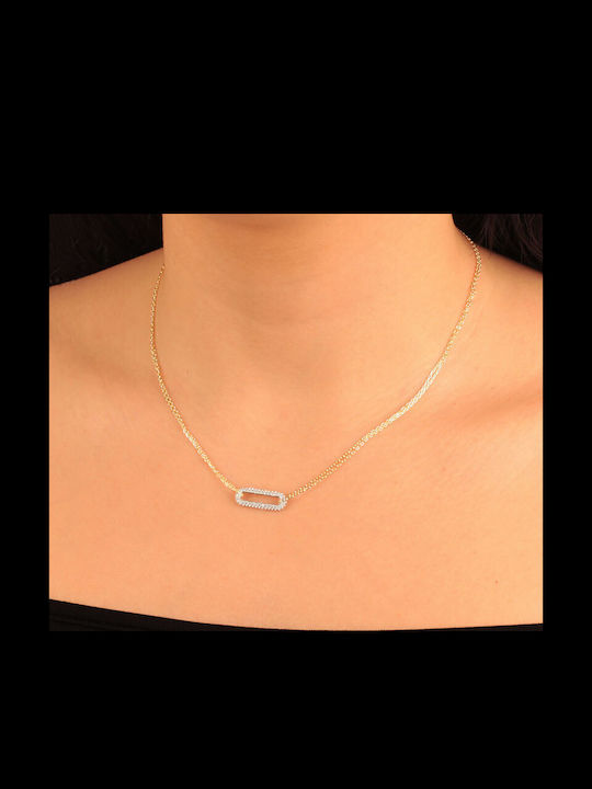 Jeweltude Κολιέ από Επιχρυσωμένο Ασήμι