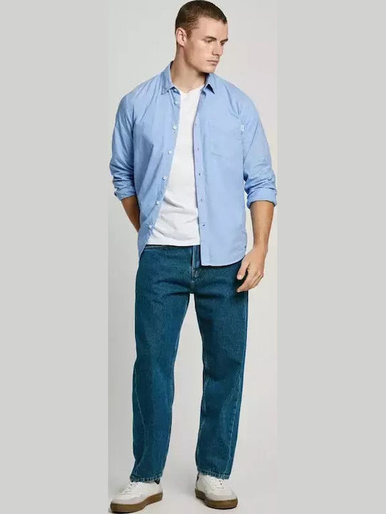 Arnold Long-sleeved Cotton Shirt Sky Blue