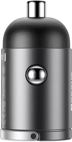 Baseus Tiny Star Mini Auto-Ladegerät Schnellladung mit einem Anschluss: 1xUSB Gray Farbe