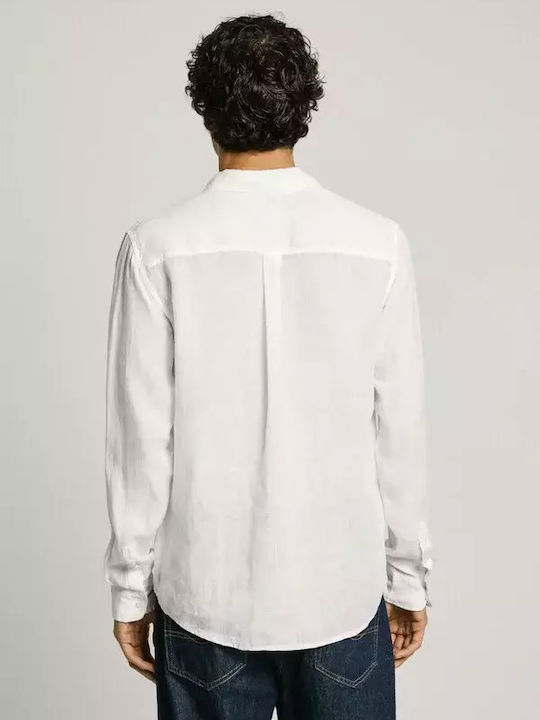 Langärmlig Leinen Hemd Off-white