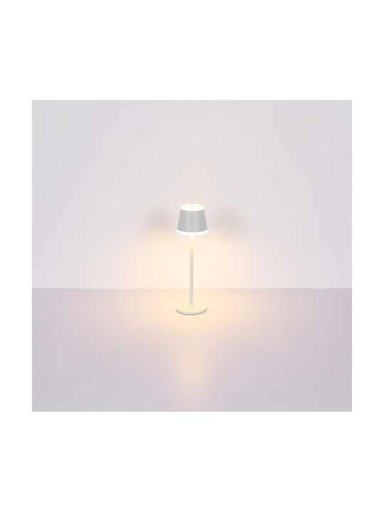 Globo Lighting Πορτατίφ LED με Λευκό Καπέλο και Βάση