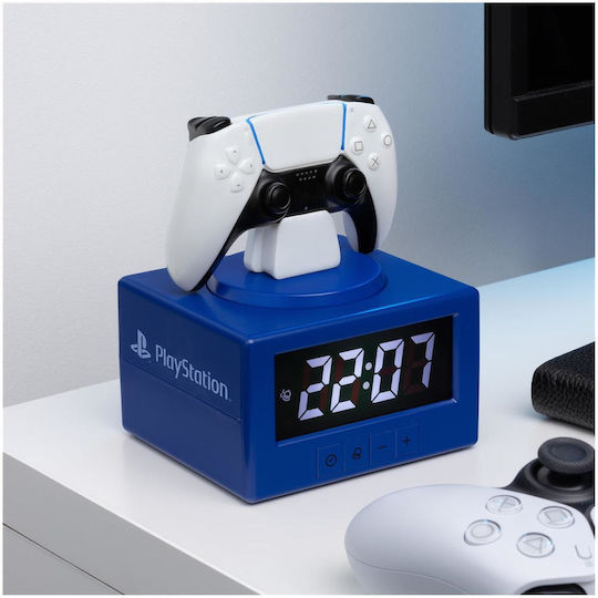 Paladone Tischuhr Digital LED Kunststoff mit Wecker Marineblau PP13475PS