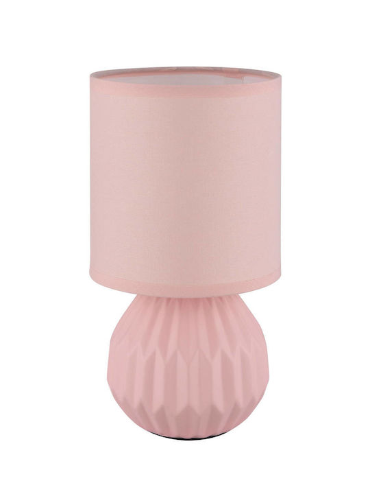 Globo Lighting Lampă de masă cu Abajur Roz și Bază