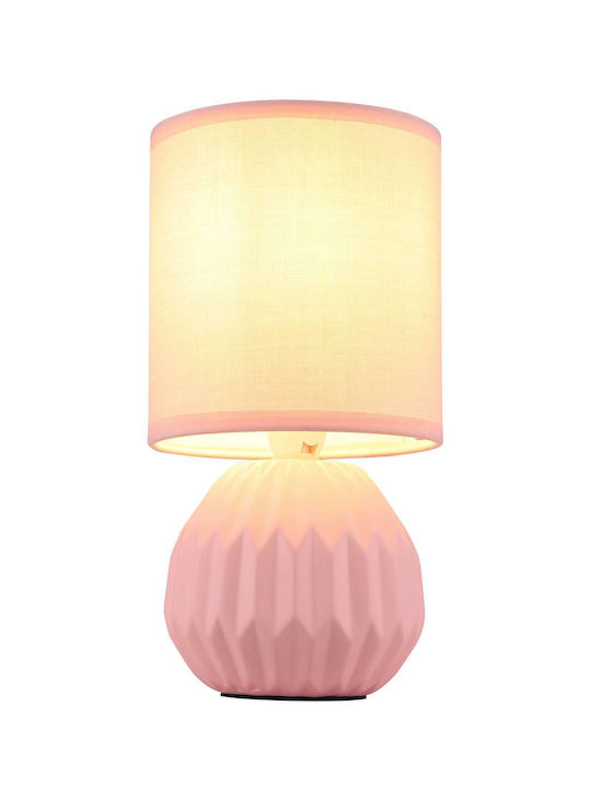 Globo Lighting Lampă de masă cu Abajur Roz și Bază