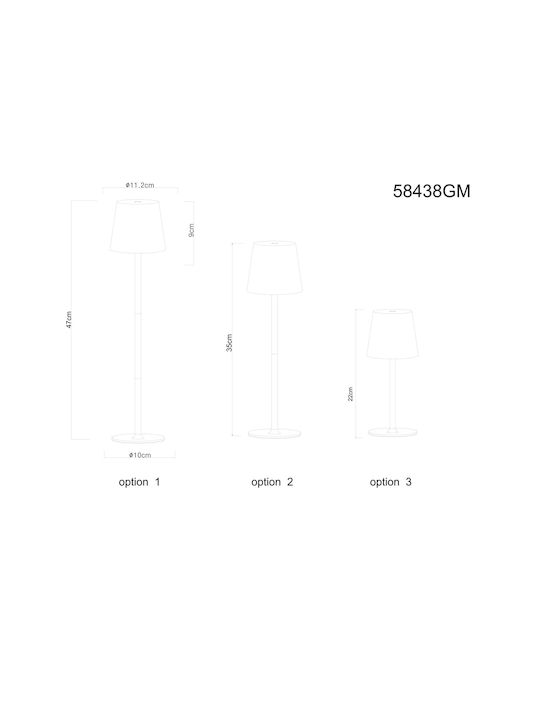Globo Lighting Πορτατίφ LED με Γκρι Καπέλο και Βάση