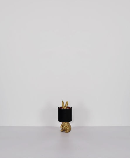 Globo Lighting Plastic Table Lamp for E27 Socket with Black Shade and Gold Base