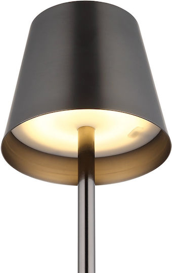 Globo Lighting Μεταλλικό Πορτατίφ LED με Γκρι Καπέλο και Βάση