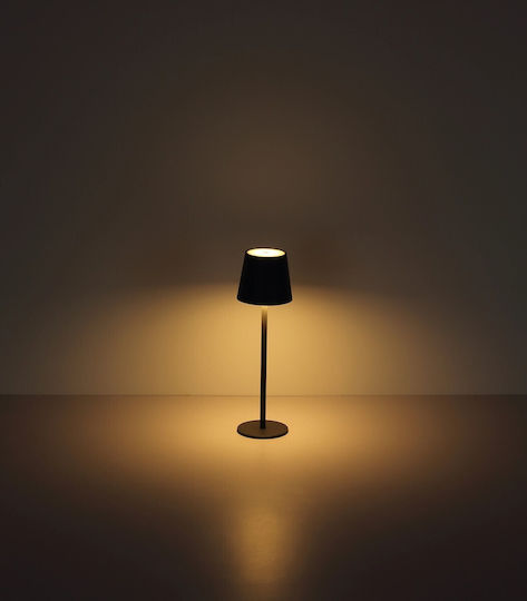 Globo Lighting Metal Table Lamp LED with Black Shade and Base