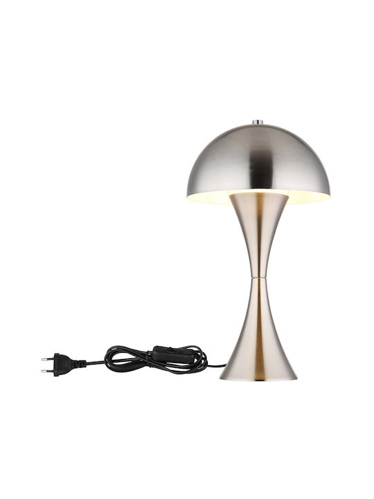 Globo Lighting Πορτατίφ με Ασημί Καπέλο και Βάση