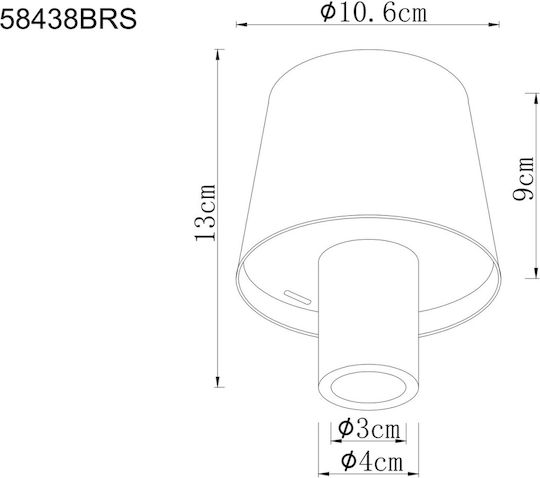 Globo Lighting Πλαστικό Πορτατίφ LED με Καφέ Καπέλο και Βάση