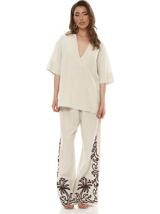 Women's Beige Set with Pants