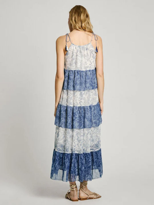 Sommer Midi Damenkleid Stahlblau