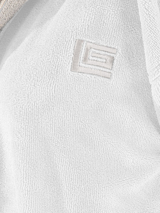 Guy Laroche Monogram Μπουρνούζι με Κουκούλα White