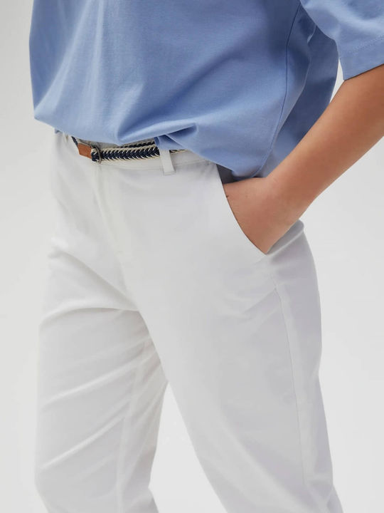 Dama Pantaloni Chino White