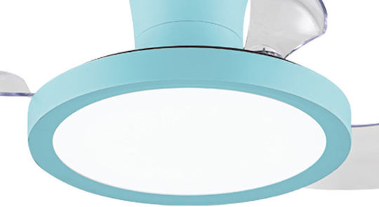 Primo Prcf-80685 Ceiling Fan 66.04cm with Light Fixture Transparent Blue