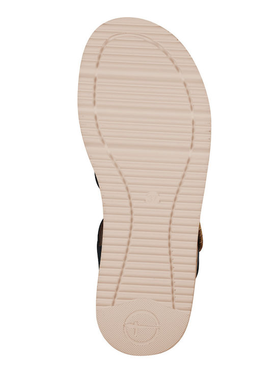 Leather Women's Flat Sandals Navy Blue