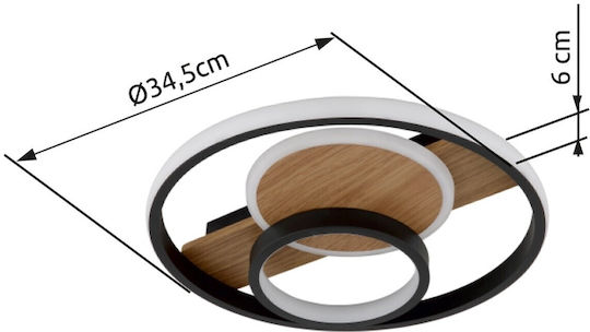 Globo Lighting Таванно осветление Черен с Вграден LED