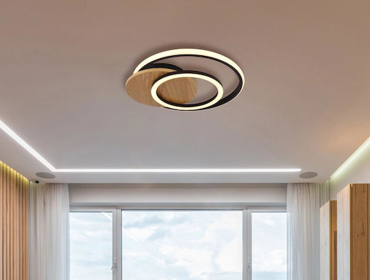 Globo Lighting Πλαφονιέρα Οροφής Μαύρη με Ενσωματωμένο LED