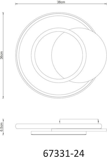 Globo Lighting Πλαφονιέρα Οροφής Μαύρη με Ενσωματωμένο LED
