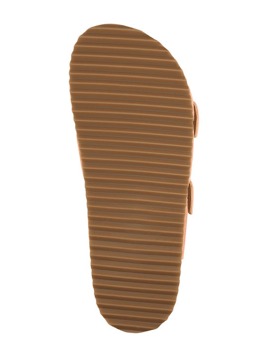 Leather Women's Flat Sandals Anatomic in Orange Color