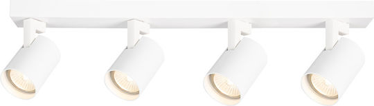 Eko Light Σποτ με 4 Φώτα και με Ντουί GU10 σε Λευκό Χρώμα