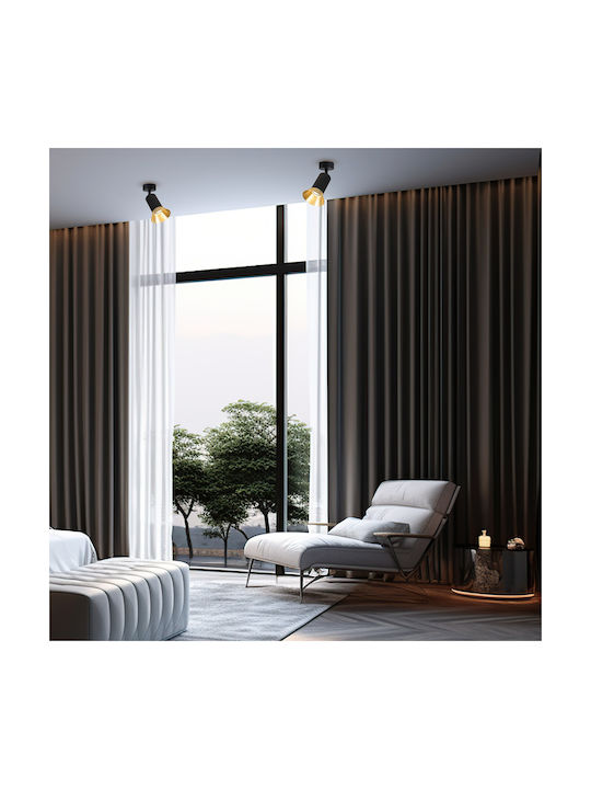 Eko Light Einzel Spot mit Fassung GU10 in Schwarz Farbe