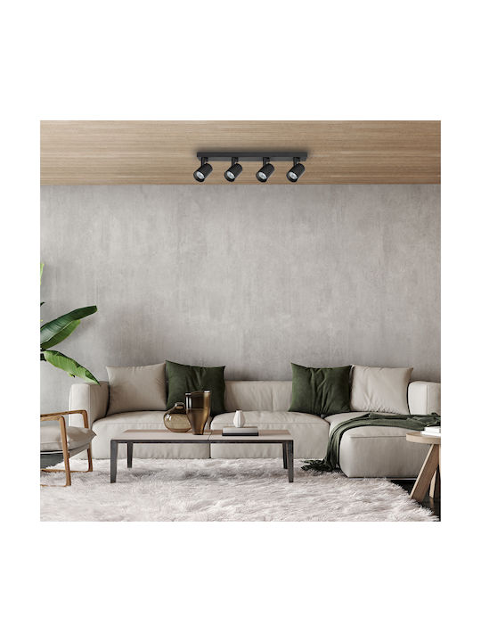 Eko Light Spot with 4 Lights and with Socket GU10 in Black Color